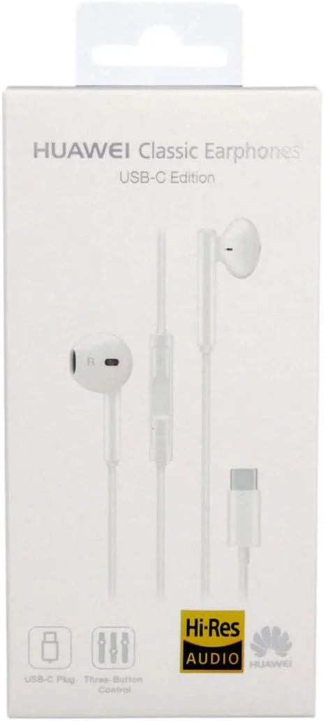 هدفون داخل گوشی کلاسیک Hi-Res هوآوی با سیم و کنترل، نسخه USB Type-C برای هوآوی میت 10 - سفید هدفون داخل گوشی کلاسیک Hi-Res هوآوی با سیم و کنترل، نسخه USB Type-C برای هوآوی میت 10 - سفید