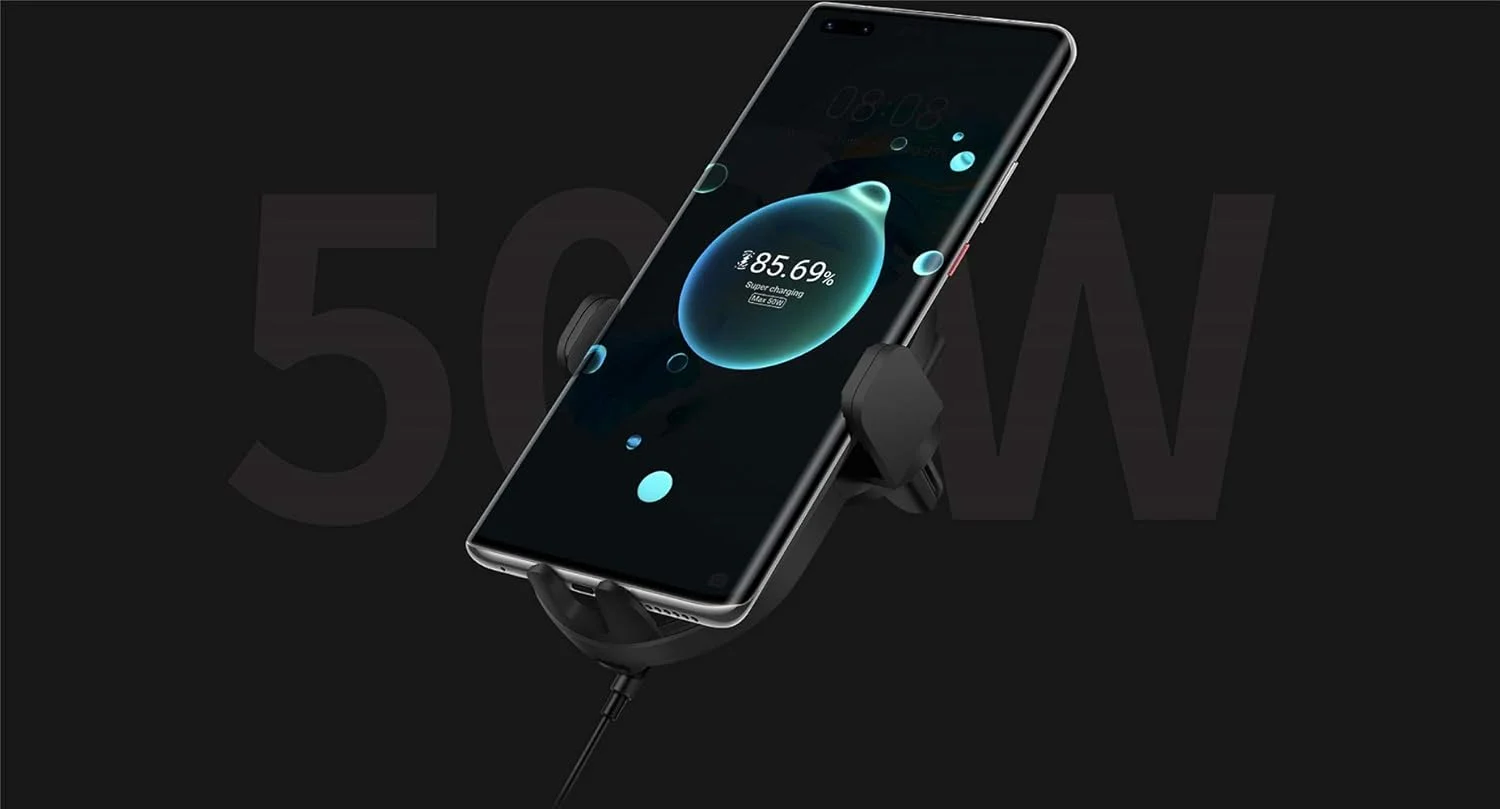 شارژر بی سیم سریع خودرو هواوی مدل CK030 (حداکثر 50 وات) رنگ مشکی کربن کریستال (50 وات)