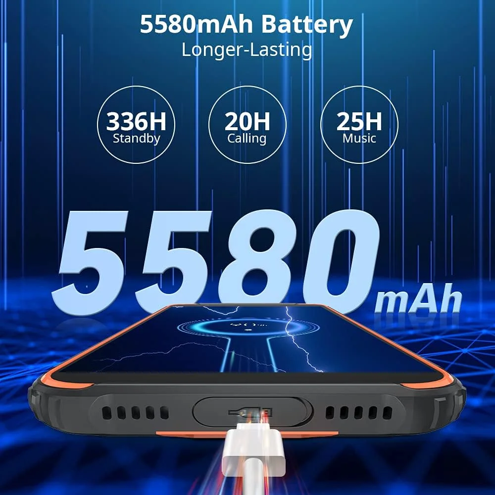 گوشی هوشمند مقاوم Blackview مدل BV4900Pro، گوشی های هوشمند مقاوم آنلاک شده با سیستم عامل اندروید 12، حافظه 7 گیگابایت + 64 گیگابایت/SD قابل ارتقا تا 256 گیگابایت، باتری 5580 میلی آمپر ساعت، صفحه نمایش 5.7 اینچی HD IP68 ضد آب، NFC/OTG 4G دو سیم کارت آنلاک شده