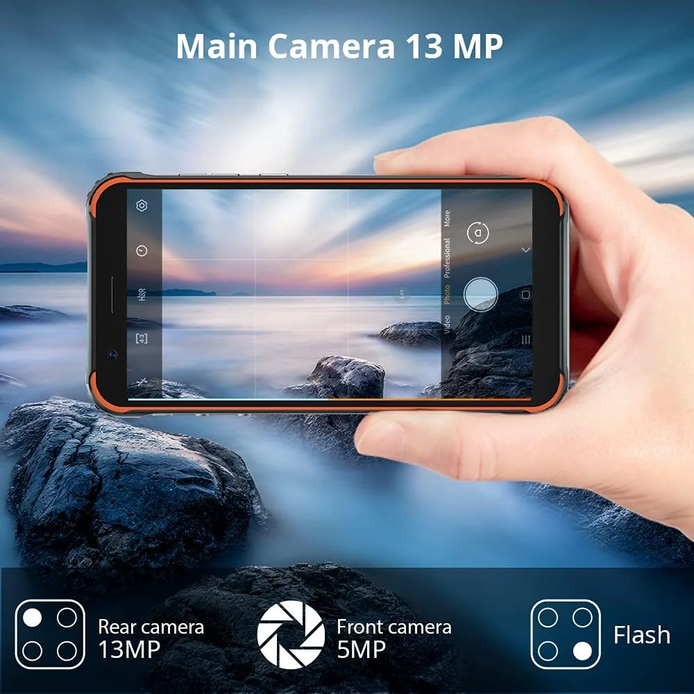 گوشی هوشمند مقاوم Blackview مدل BV4900Pro، گوشی های هوشمند مقاوم آنلاک شده با سیستم عامل اندروید 12، حافظه 7 گیگابایت + 64 گیگابایت/SD قابل ارتقا تا 256 گیگابایت، باتری 5580 میلی آمپر ساعت، صفحه نمایش 5.7 اینچی HD IP68 ضد آب، NFC/OTG 4G دو سیم کارت آنلاک شده