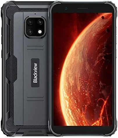 گوشی مقاوم Blackview BV4900، 3 گیگابایت رم + 32 گیگابایت حافظه داخلی، دارای گواهینامه IP68 ضد آب، ضد گرد و غبار و ضد ضربه، باتری 5580 میلی آمپر ساعتی، اندروید 10.0 اینچی 5.7، 4G، NFC، دو سیم کارت (مشکی)