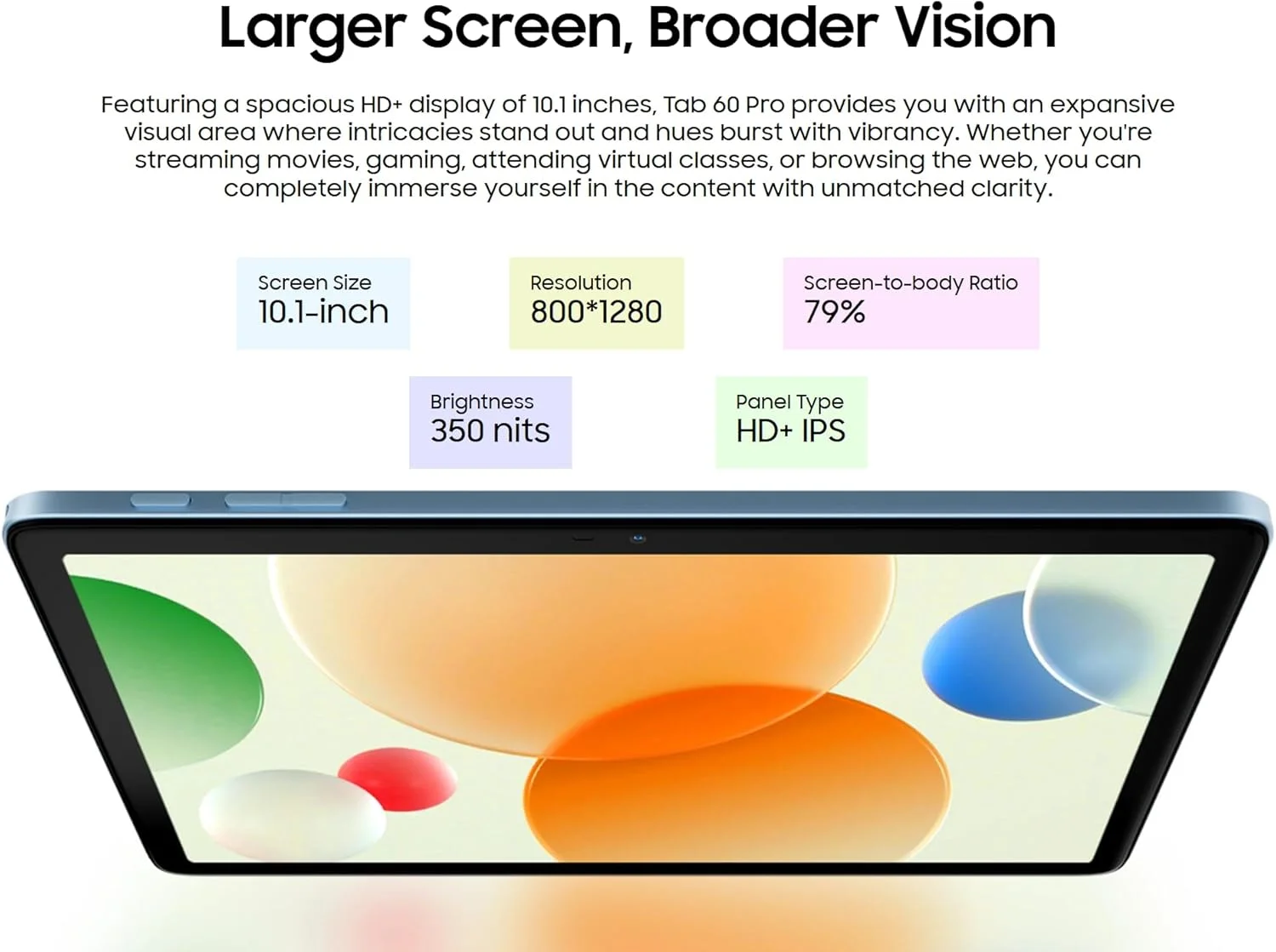 تبلت اندروید 15 Blackview Tab 60 Pro، 24 گیگابایت + 128 گیگابایت (SD خارجی 1 ترابایتی)، تبلت 10.1 اینچی HD+، باتری 7700 میلی آمپر ساعتی، دو سیم کارت دوگانه 4G WiFi 5، 5MP+13MP، 8.5 میلی متر فوق العاده ظریف، بلندگوهای دوگانه باکس، GPS، خاکستری