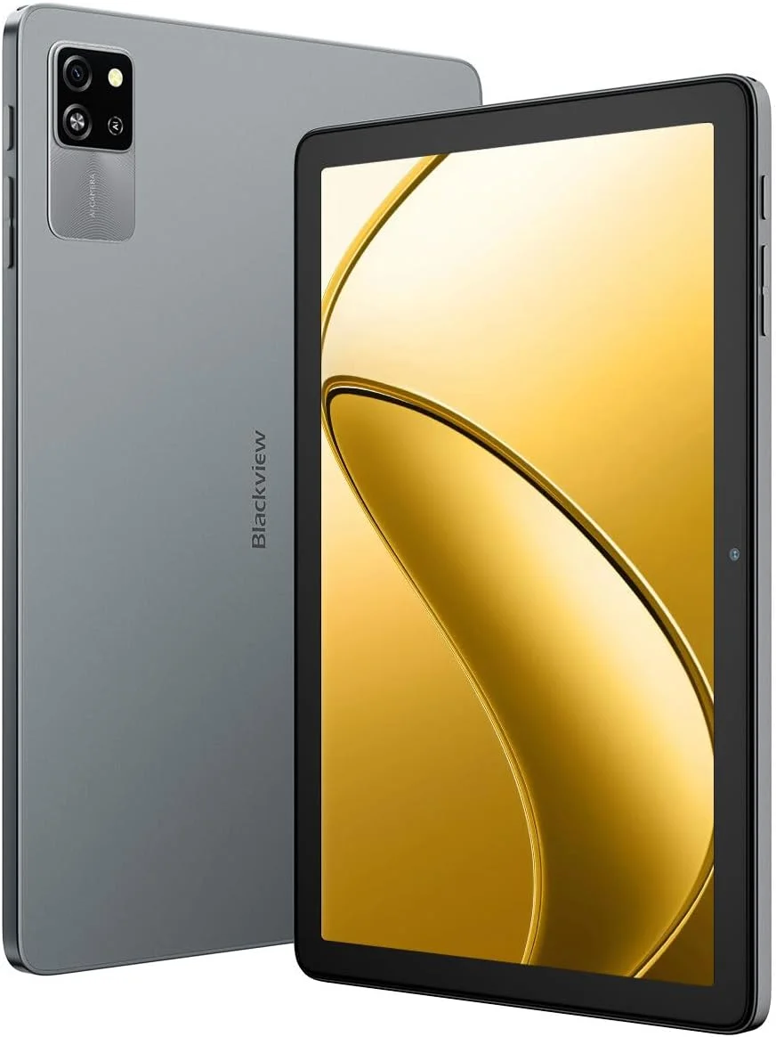 تبلت Blackview Tab 60 WiFi با اندروید 14، رم 12 گیگابایت + حافظه 128 گیگابایت (قابل ارتقا تا 1 ترابایت)، صفحه نمایش 10.1 اینچی HD+، باتری 5100 میلی آمپر، دوربین 5 مگاپیکسل + 13 مگاپیکسل، ضخامت فوق العاده باریک 8.5 میلی متر، WiFi 6، بلندگوهای دوگانه، بازگشایی قفل با چهره، خاکستری