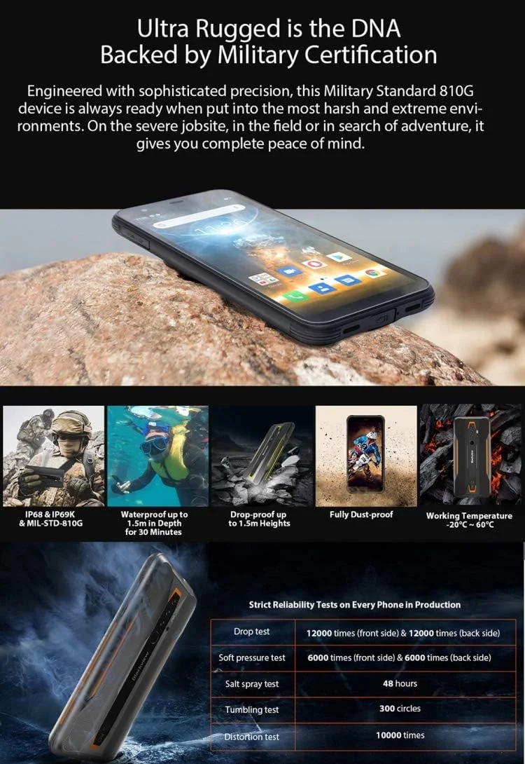 گوشی مقاوم Blackview BV6300 Pro، 6 گیگابایت رم + 128 گیگابایت حافظه داخلی، ضد آب، ضد گرد و غبار، ضد ضربه، دوربین چهارگانه پشتی، باتری 4380 میلی آمپر ساعتی، اندروید 10.0 اینچی 5.7، 4G (مشکی) گوشی مقاوم Blackview BV6300 Pro، 6 گیگابایت رم + 128 گیگابایت حافظه داخلی، ضد آب، ضد گرد و غبار، ضد ضربه، دوربین چهارگانه پشتی، باتری 4380 میلی آمپر ساعتی، اندروید 10.0 اینچی 5.7، 4G (مشکی)