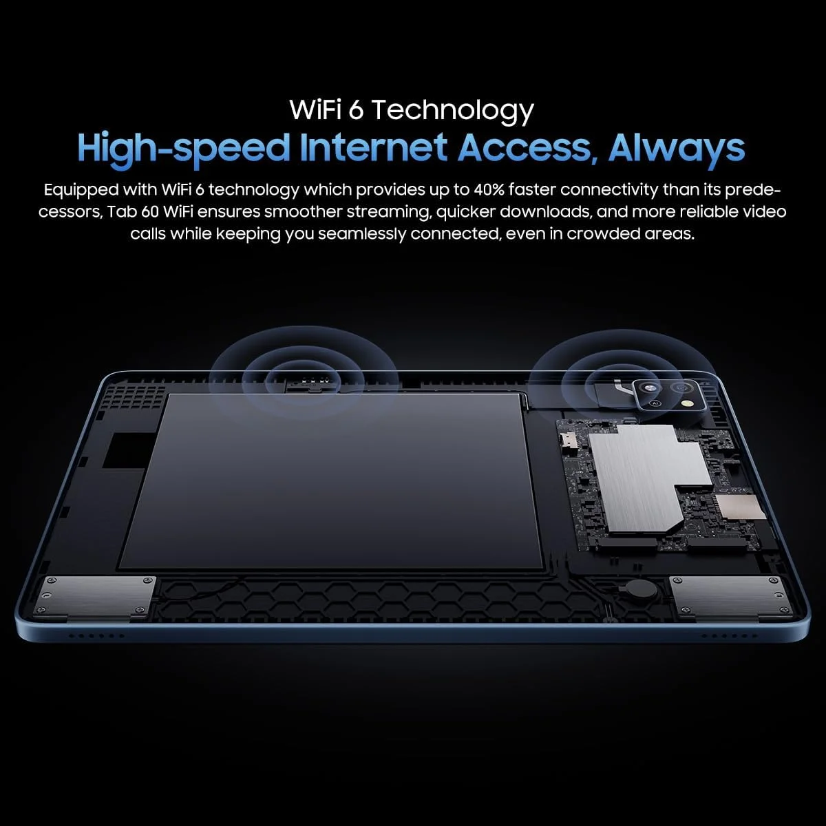 تبلت Blackview Tab 60 WiFi با اندروید 14، رم 12 گیگابایت + حافظه 128 گیگابایت (قابل ارتقا تا 1 ترابایت)، صفحه نمایش 10.1 اینچی HD+، باتری 5100 میلی آمپر، دوربین 5 مگاپیکسل + 13 مگاپیکسل، ضخامت فوق العاده باریک 8.5 میلی متر، WiFi 6، بلندگوهای دوگانه، بازگشایی قفل با چهره، خاکستری