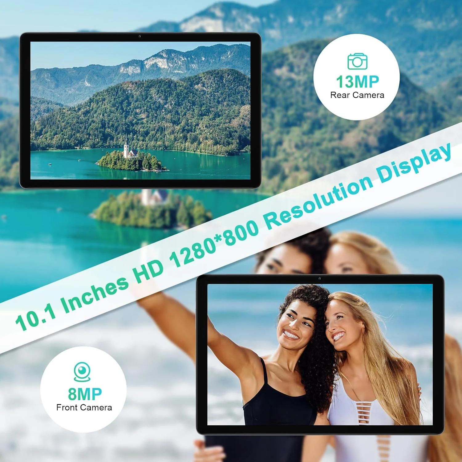 تبلت Blackview Tab 80 با صفحه نمایش 10.1 اینچی، اندروید 13، حافظه 16 گیگابایت + 128 گیگابایت/TF 1 ترابایت، دو سیم کارت 4G LTE + وای فای 5G/2.4G، تبلت گیمینگ هشت هسته ای، باتری 7680 میلی آمپر، دوربین دوگانه 13 مگاپیکسل + 8 مگاپیکسل، Type-C/Face ID/GPS/OTG - خاکستری