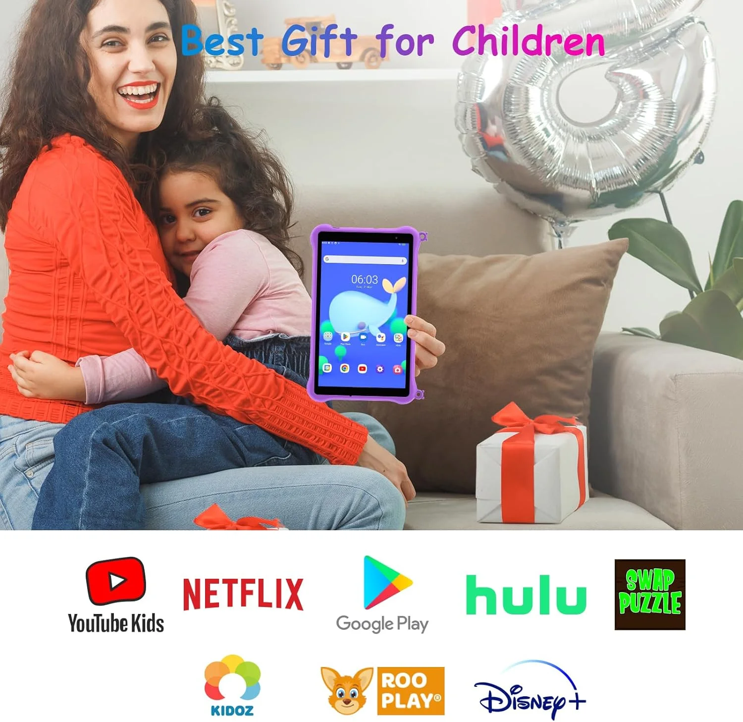 تبلت کودکانه 8 اینچی Blackview مدل Tab50 Kids، تبلت اندروید 13 برای کودکان نوپا، 3+3 گیگابایت + 64 گیگابایت/TF 1 ترابایت، 5580 میلی آمپر ساعت، برنامه iKids از پیش نصب شده، کنترل والدین، حالت محافظت از چشم، حالت مطالعه - بنفش جادویی تبلت کودکانه 8 اینچی Blackview مدل Tab50 Kids، تبلت اندروید 13 برای کودکان نوپا، 3+3 گیگابایت + 64 گیگابایت/TF 1 ترابایت، 5580 میلی آمپر ساعت، برنامه iKids از پیش نصب شده، کنترل والدین، حالت محافظت از چشم، حالت مطالعه - بنفش جادویی
