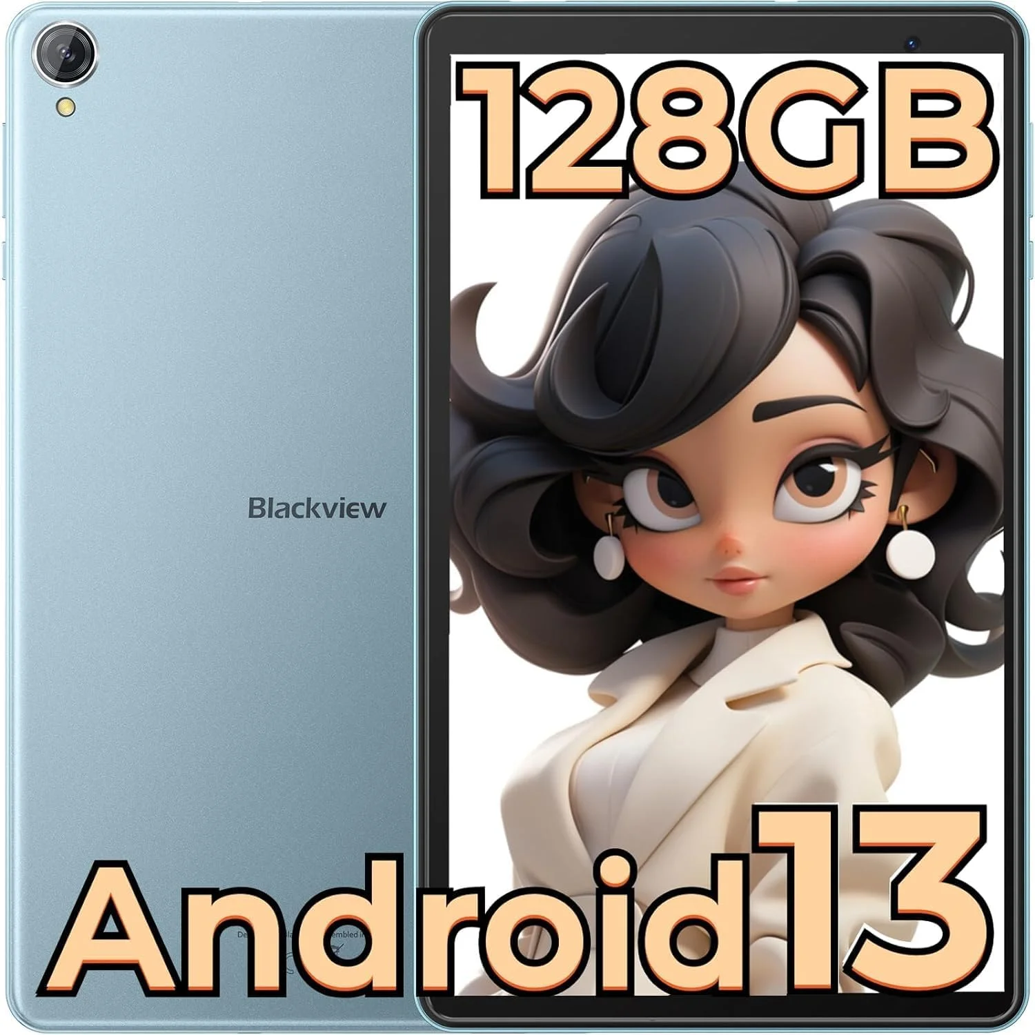 تبلت Blackview Tab50WIFI با اندروید 13، رم 4+4 گیگابایت، حافظه داخلی 128 گیگابایت/2 ترابایت، تبلت 8 اینچی WIFI 6، تبلت HD+ IPS، تبلت کودک با حالت کنترل والدین، دارای گواهینامه Google GMS، بلوتوث 5.0 - آبی تیره