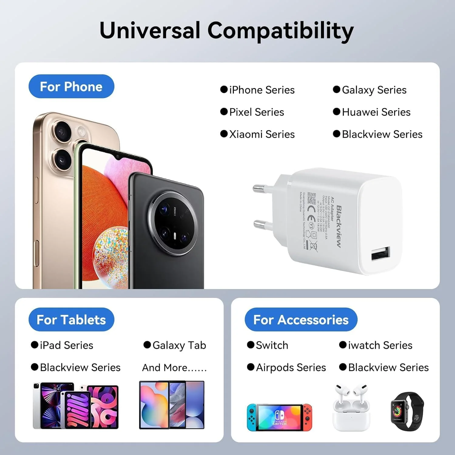 شارژر تبلت Blackview – شارژر USB 10 واتی، شارژ سریع و ایمن برای تبلت ها و دستگاه های تلفن همراه شارژر تبلت Blackview – شارژر USB 10 واتی، شارژ سریع و ایمن برای تبلت ها و دستگاه های تلفن همراه