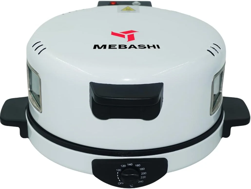 نان ساز عربی مباشی با صفحه هالوژنی 30 سانتی متری و پنجره دید - سفید (ME-HBM135) (1800 وات)