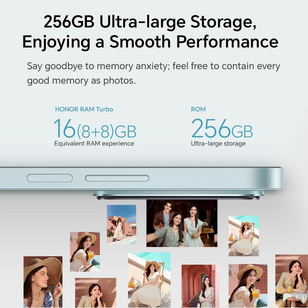 گوشی موبایل آنر 200 لایت، دو سیم کارت 5G، 8 گیگابایت رم + 256 گیگابایت رام، صفحه نمایش 6.7 اینچی AMOLED ضد افتادن، دوربین سه گانه 108 مگاپیکسلی، مشکی نیمه شب - نسخه بین المللی