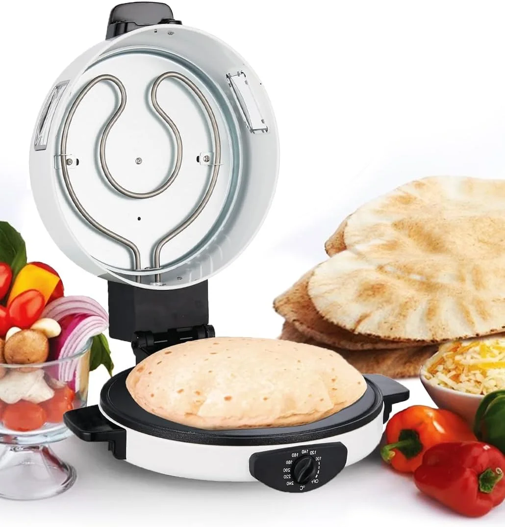 نان ساز عربی مباشی با صفحه پخت 40 سانتی متری و پنجره دید - (2200 وات) سفید (ME-HBM141)