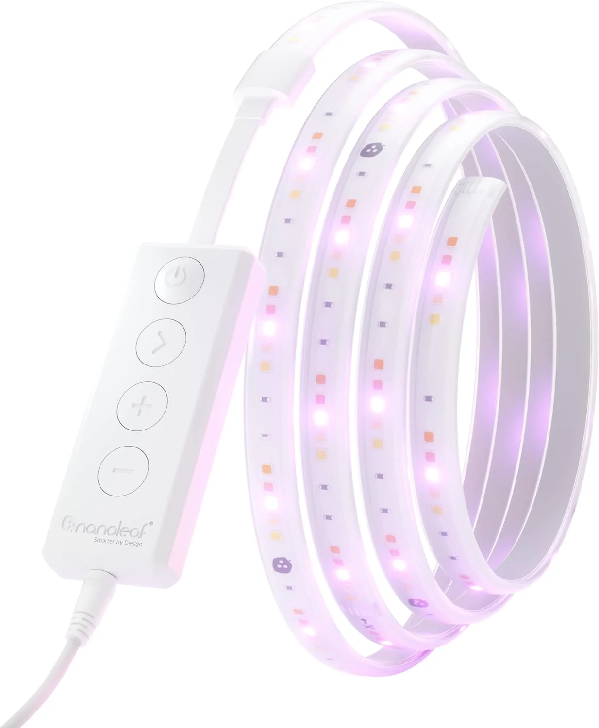کیت استارتر نوار نور Nanoleaf Matter Essentials، نوار LED هوشمند RGBW 2 متری - Matter Over Thread، نوار LED تغییر رنگ بلوتوث، سازگار با Google Apple، دکور اتاق و گیمینگ