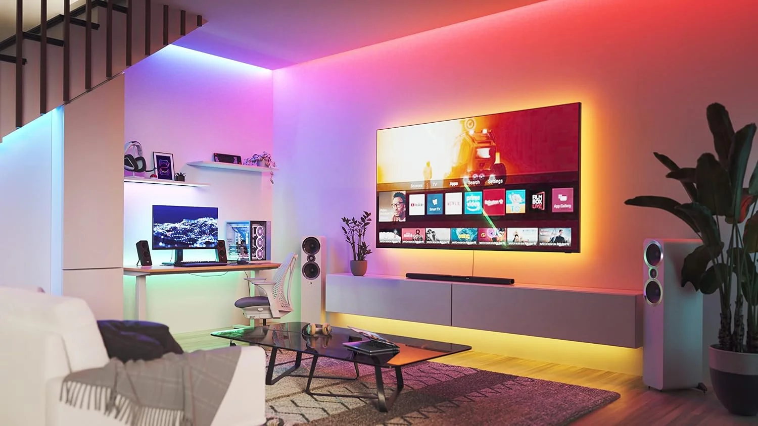 کیت استارتر نوار نور Nanoleaf Matter Essentials، نوار LED هوشمند RGBW 2 متری - Matter Over Thread، نوار LED تغییر رنگ بلوتوث، سازگار با Google Apple، دکور اتاق و گیمینگ کیت استارتر نوار نور Nanoleaf Matter Essentials، نوار LED هوشمند RGBW 2 متری - Matter Over Thread، نوار LED تغییر رنگ بلوتوث، سازگار با Google Apple، دکور اتاق و گیمینگ