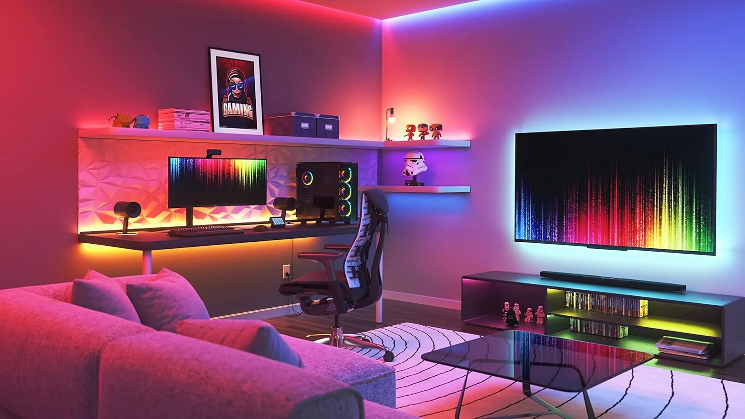 کیت استارتر نوار نور Nanoleaf Matter Essentials، نوار LED هوشمند RGBW 2 متری - Matter Over Thread، نوار LED تغییر رنگ بلوتوث، سازگار با Google Apple، دکور اتاق و گیمینگ کیت استارتر نوار نور Nanoleaf Matter Essentials، نوار LED هوشمند RGBW 2 متری - Matter Over Thread، نوار LED تغییر رنگ بلوتوث، سازگار با Google Apple، دکور اتاق و گیمینگ