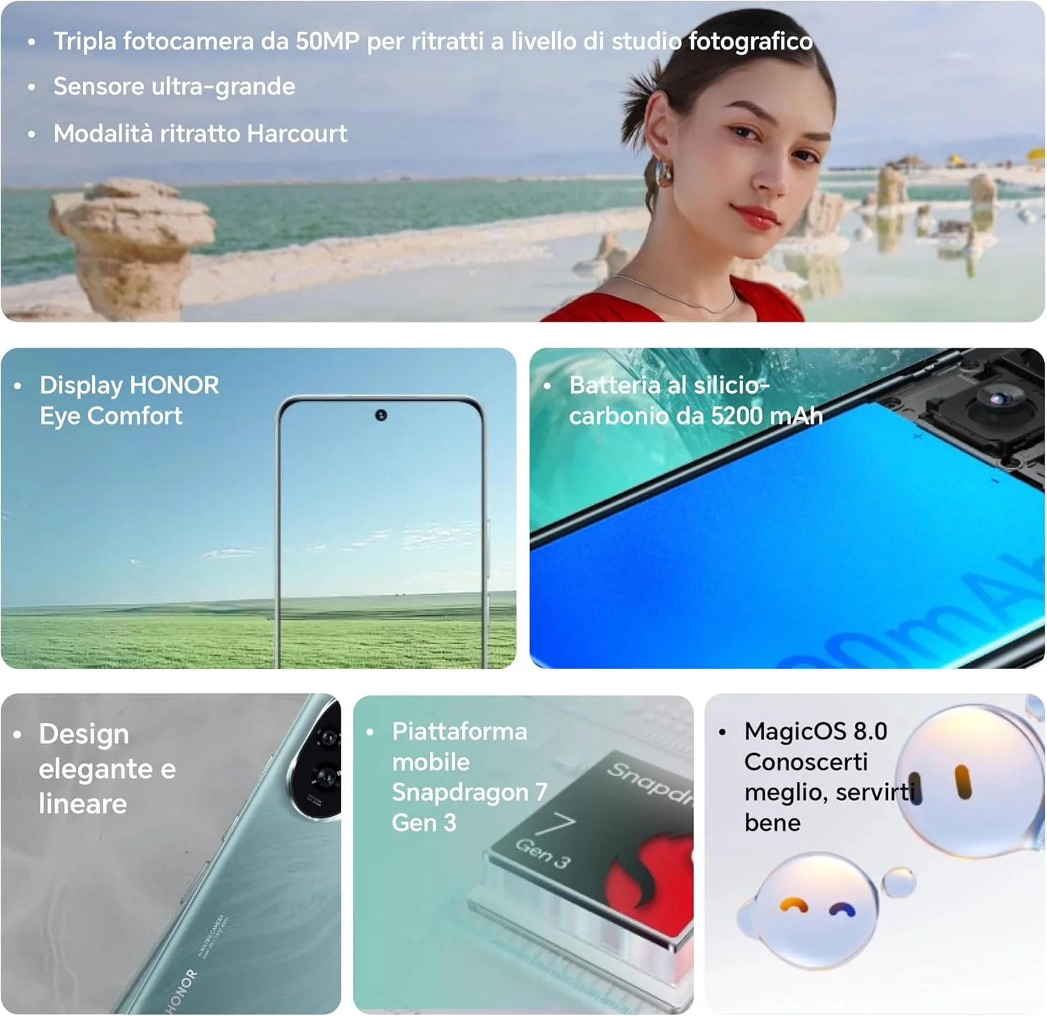 گوشی هوشمند HONOR 200 5G | حافظه داخلی 512 گیگابایت + رم 12 گیگابایت | نمایشگر 6.7 اینچی OLED با نرخ نوسازی 120 هرتز | دوربین سه گانه 50 مگاپیکسلی | پردازنده Snapdragon 7 Gen 3 | باتری 5200 میلی آمپر ساعتی | شارژ سریع 100 واتی | دو سیم کارت + eSIM | اندروید 14 (سبز زمردی)