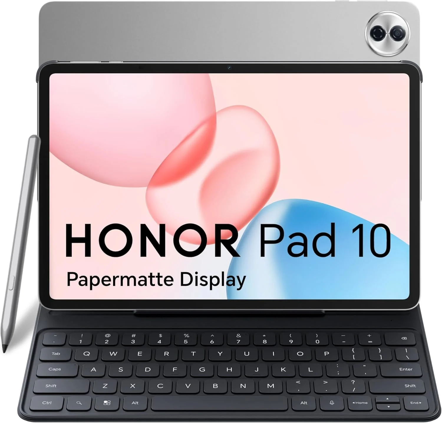 تبلت HONOR Pad 10 با نمایشگر PaperMatte 12.1 اینچی، Wi-Fi، رم 8 گیگابایت، حافظه داخلی 256 گیگابایت، خاکستری، همراه با کیف کیبورد رایگان و قلم Honor Choice - نسخه خاورمیانه