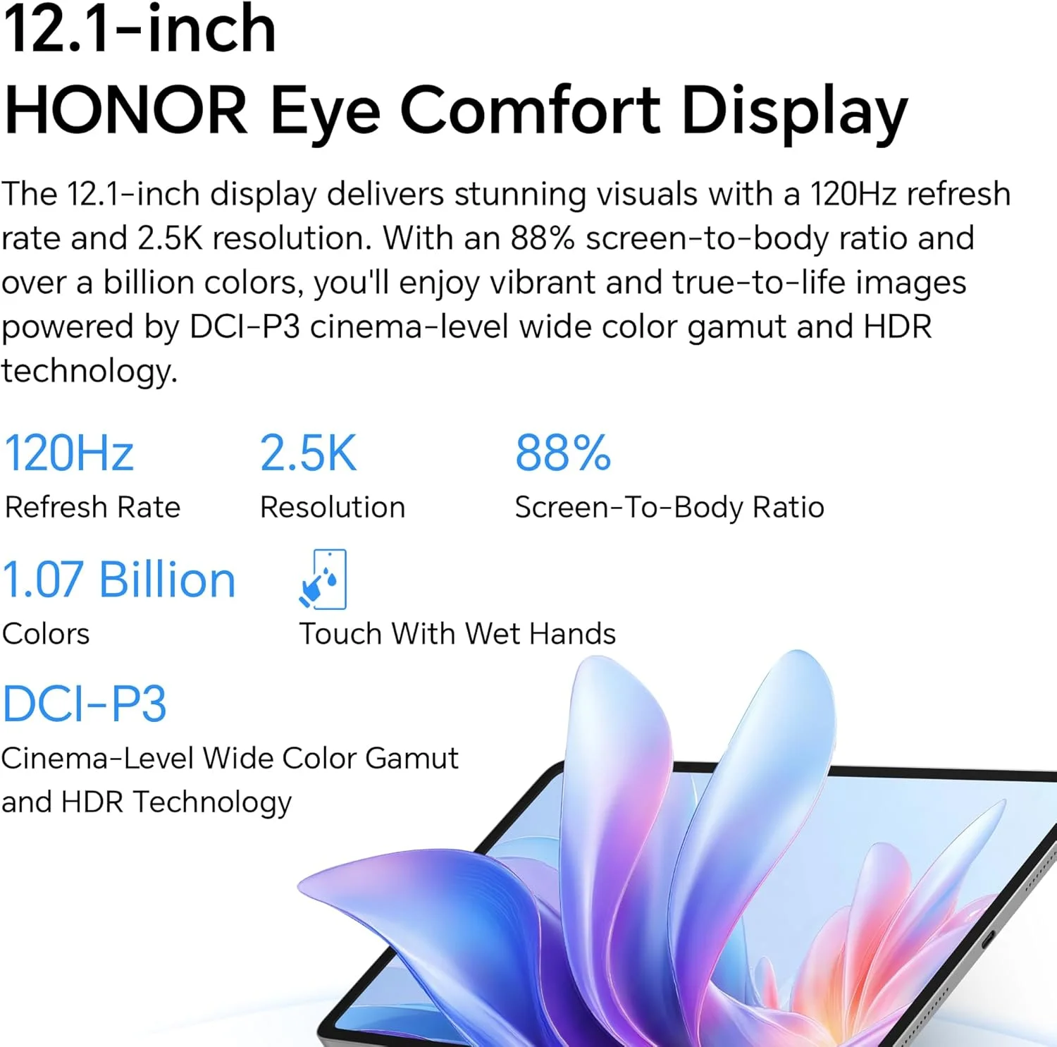 تبلت HONOR Pad 10 با نمایشگر PaperMatte 12.1 اینچی، Wi-Fi، رم 8 گیگابایت، حافظه داخلی 256 گیگابایت، خاکستری، همراه با کیف کیبورد رایگان و قلم Honor Choice - نسخه خاورمیانه