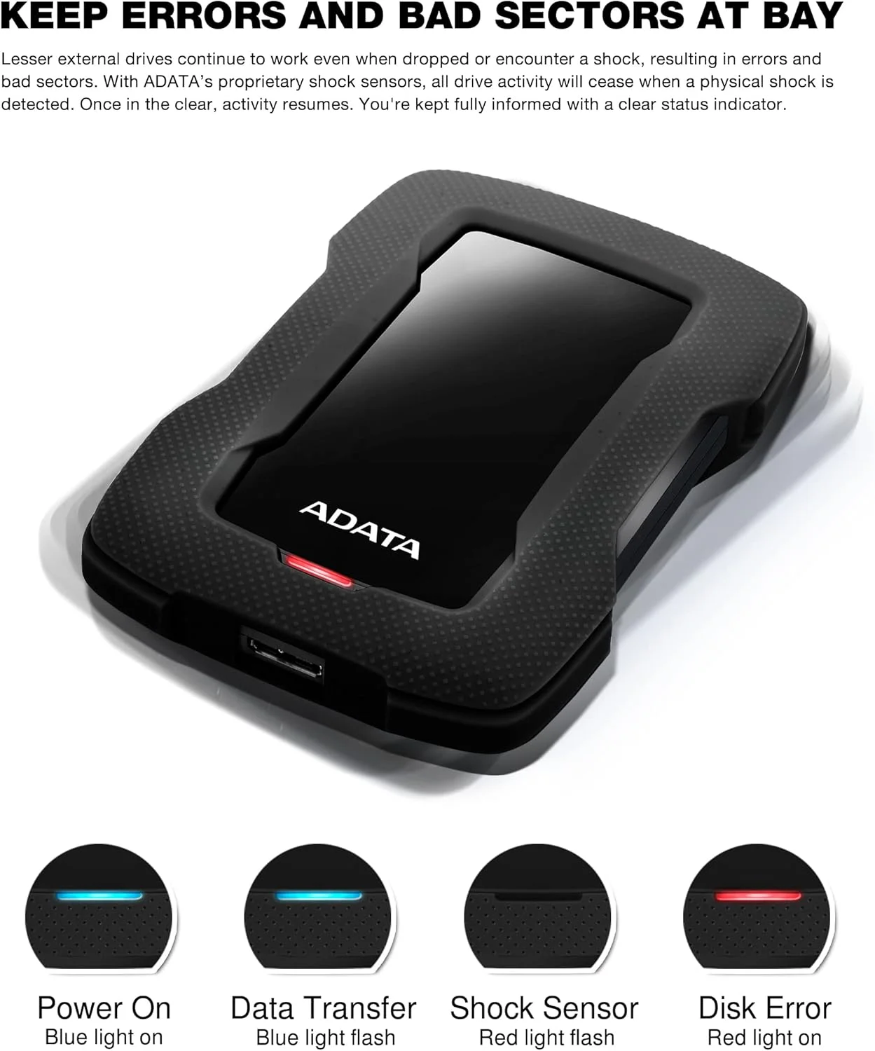 هارد اکسترنال ای دیتا HD330 با ظرفیت 1 ترابایت USB3.1، مشکی مدل HD330 هارد اکسترنال ای دیتا HD330 با ظرفیت 1 ترابایت USB3.1، مشکی مدل HD330