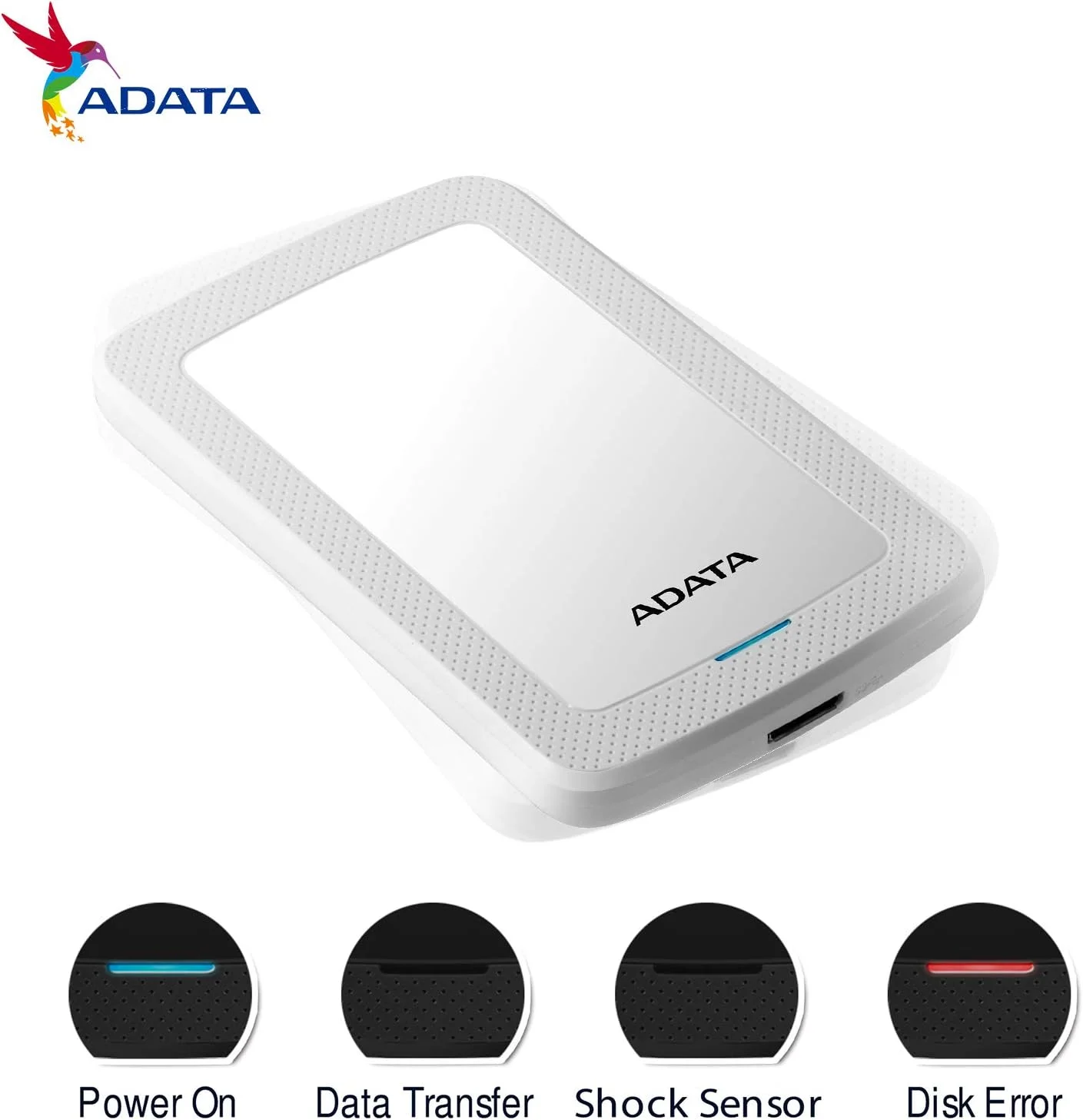 هارد اکسترنال ای دیتا DashDrive HV300 با ظرفیت 1 ترابایت، سایز 2.5 اینچ و رابط USB 3.1 - سفید هارد اکسترنال ای دیتا DashDrive HV300 با ظرفیت 1 ترابایت، سایز 2.5 اینچ و رابط USB 3.1 - سفید