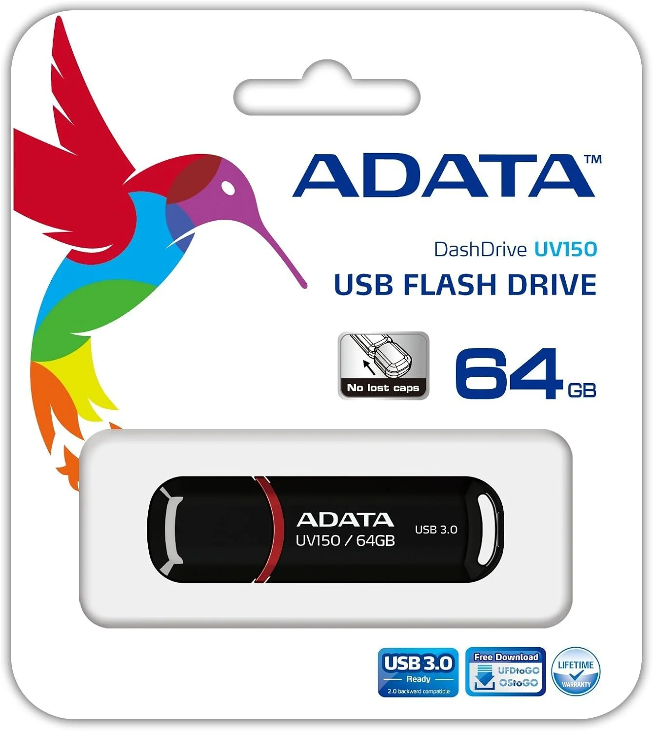 فلش مموری ای دیتا DashDrive USB 3.0 UV150 با ظرفیت 64 گیگابایت، مشکی (auv150 – 64G – G-RBK) [واردات موازی]