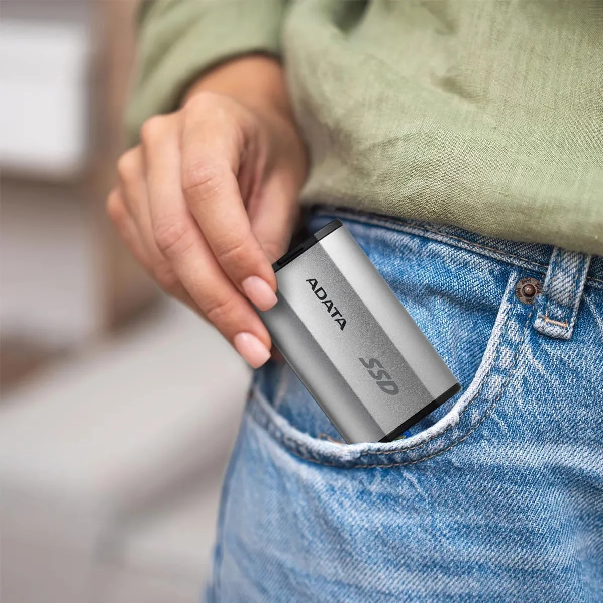 حافظه اس اس دی اکسترنال ای دیتا مدل SD810 ظرفیت 4000 گیگابایت، USB-C 3.2، خاکستری