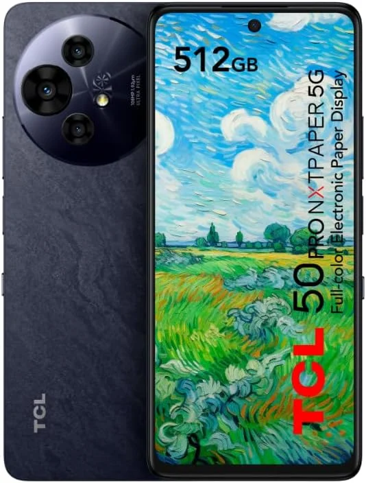 گوشی هوشمند 5G دو سیم کارت TCL 50 Pro NxtPaper با حافظه داخلی 512 گیگابایت و 8 گیگابایت رم (فقط GSM | بدون CDMA) نسخه بین المللی (خاکستری ماه) - آنلاک شده کارخانه