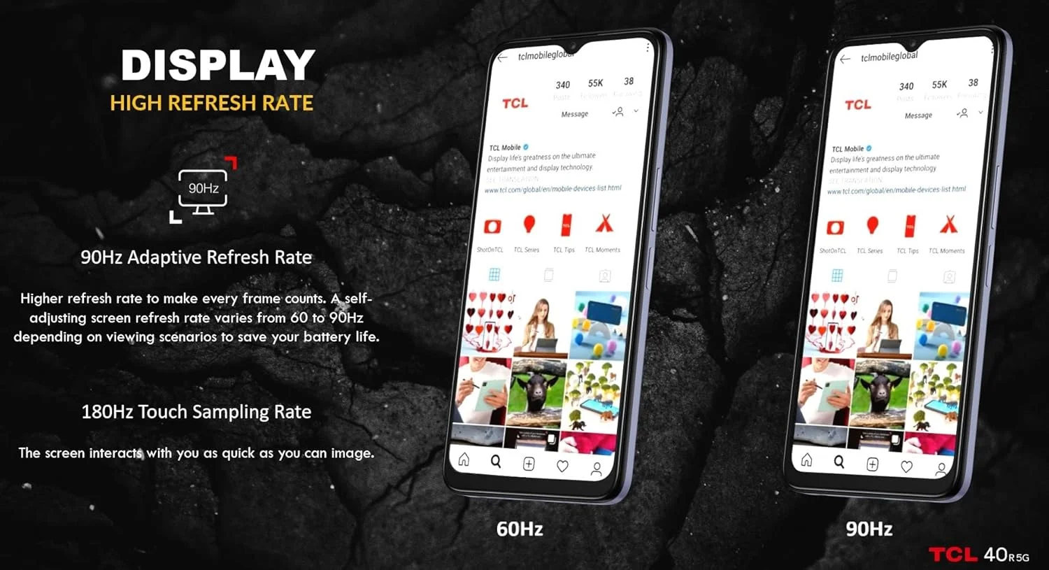 گوشی هوشمند TCL 40 R 5G، حافظه 64 گیگابایت + رم 4 گیگابایت، صفحه نمایش 6.6 اینچی، باتری 5000 میلی آمپر - خاکستری تیره