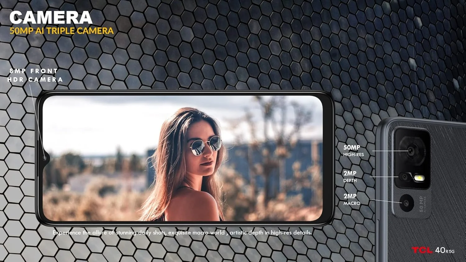 گوشی هوشمند TCL 40 R 5G، حافظه 64 گیگابایت + رم 4 گیگابایت، صفحه نمایش 6.6 اینچی، باتری 5000 میلی آمپر - خاکستری تیره