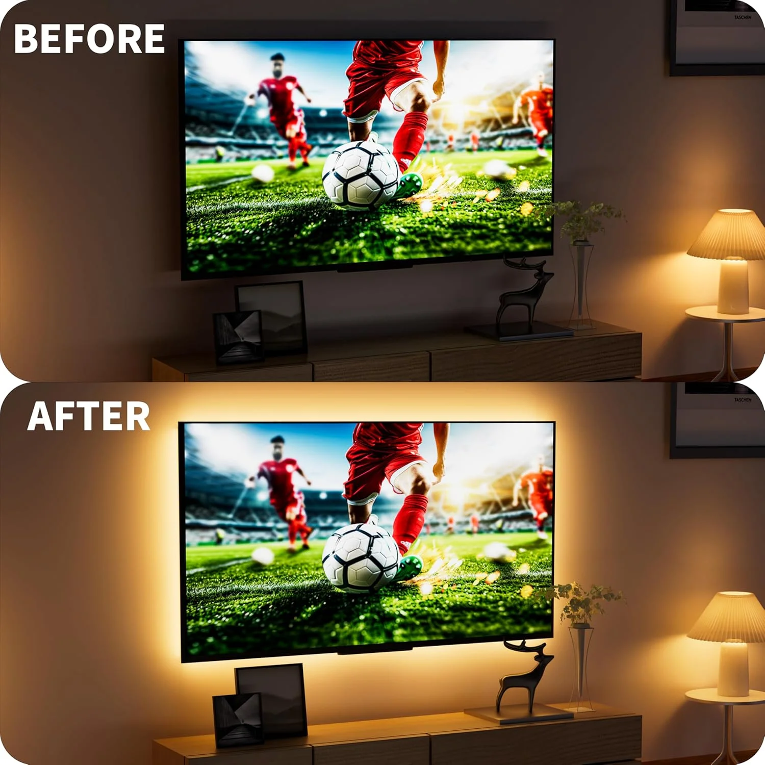 نوار چراغ LED پاتیکس 5 ولت USB، طول 2 متر، 2700 کلوین، 640 ال ای دی، 1200 لومن، نوار چراغ LED COB دیمر دار، نور سفید گرم CRI85+، نور پس زمینه تلویزیون USB، چراغ نواری انعطاف پذیر زیر کابینت برای اتاق خواب، آشپزخانه، نورپردازی DIY خانه