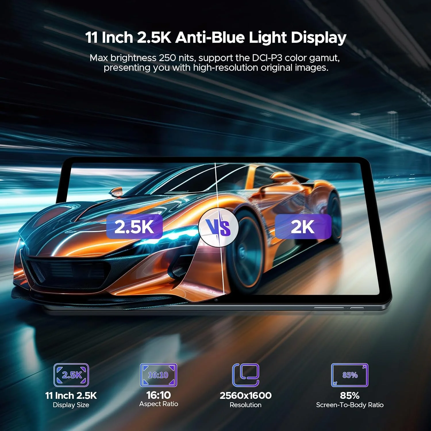 تبلت اندروید 14 DOOGEE T40، هلیو G99 هشت هسته‌ای IPS 1600x2560، نمایشگر فوق‌العاده شفاف 11 اینچی 2.5K، 20 گیگابایت + 512 گیگابایت/2 ترابایت قابل ارتقا، تبلت اندروید با باتری 8580 میلی‌آمپر ساعتی، دو سیم کارت 4G، بازگشایی با چهره، OTG