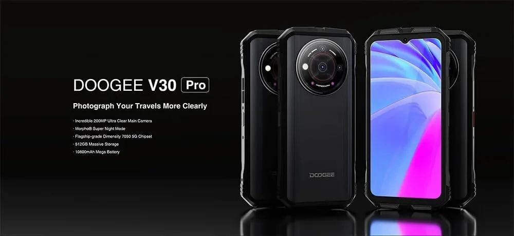 گوشی هوشمند مقاوم DOOGEE V30 Pro 5G، رم 32 + رام 512/قابلیت ارتقا تا 2 ترابایت، دوربین اصلی 200 مگاپیکسلی AI + دوربین دید در شب 24 مگاپیکسلی، صفحه نمایش 6.58 اینچی FHD، باتری بزرگ 10800 میلی آمپر ساعتی، OTG گوشی هوشمند مقاوم DOOGEE V30 Pro 5G، رم 32 + رام 512/قابلیت ارتقا تا 2 ترابایت، دوربین اصلی 200 مگاپیکسلی AI + دوربین دید در شب 24 مگاپیکسلی، صفحه نمایش 6.58 اینچی FHD، باتری بزرگ 10800 میلی آمپر ساعتی، OTG