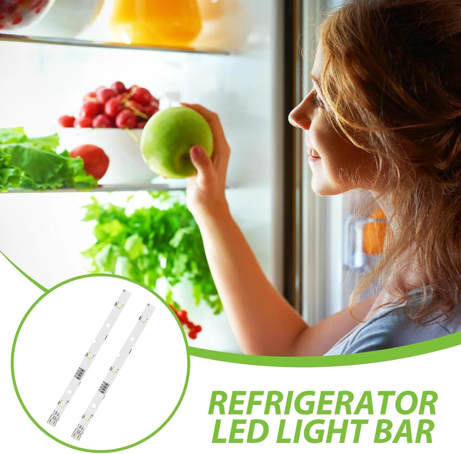 2 عدد نوار چراغ LED برای یخچال RONGSHENG/HISENSE، چراغ میله ای E349766 MDDZ-162A 1629348 DC12V 2W، لامپ جایگزین یخچال سازگار با یخچال Kenwood KIFF5017 KIFF5020 KIFF7017 KIFF7020