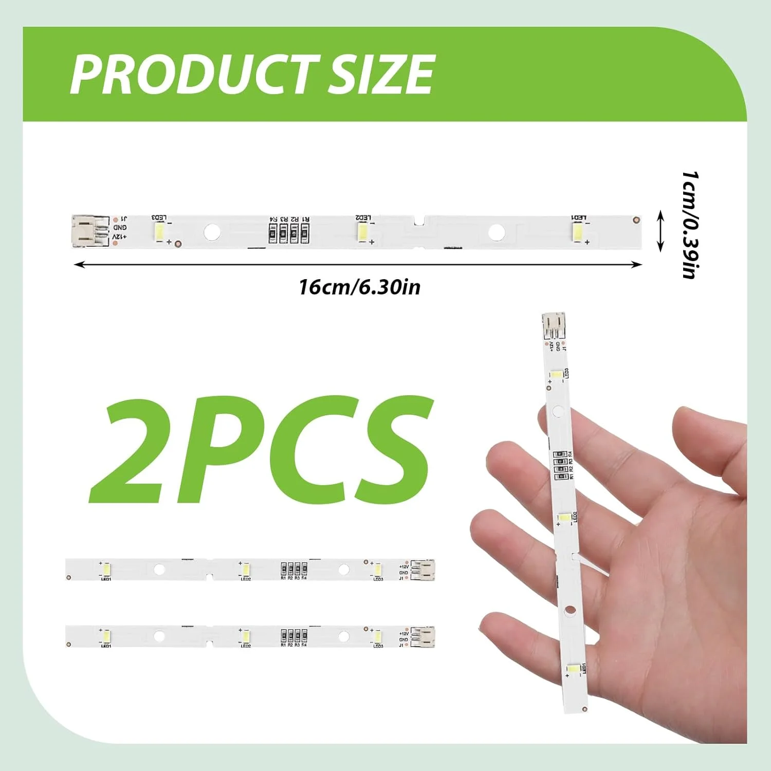 2 عدد نوار چراغ LED برای یخچال RONGSHENG/HISENSE، چراغ میله ای E349766 MDDZ-162A 1629348 DC12V 2W، لامپ جایگزین یخچال سازگار با یخچال Kenwood KIFF5017 KIFF5020 KIFF7017 KIFF7020
