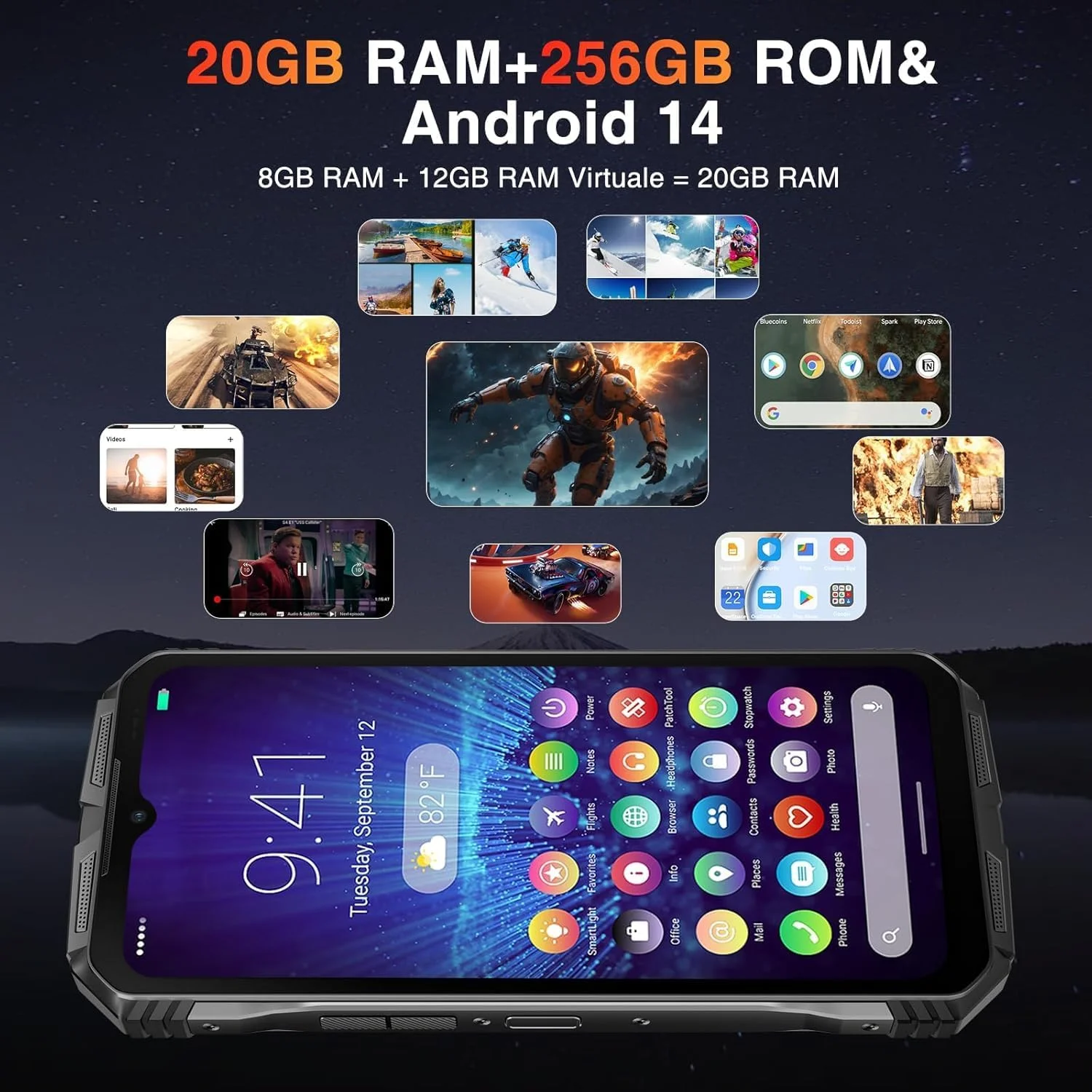 گوشی هوشمند مقاوم DOOGEE S Cyber 4G با اندروید 14، رم 20 گیگابایتی + حافظه 256 گیگابایتی، گوشی ضد آب، صفحه نمایش 6.58 اینچی HD+، باتری 10800 میلی آمپر ساعتی، دوربین 50 مگاپیکسلی AI، دو سیم کارت/OTG/GPS/NFC (قرمز) گوشی هوشمند مقاوم DOOGEE S Cyber 4G با اندروید 14، رم 20 گیگابایتی + حافظه 256 گیگابایتی، گوشی ضد آب، صفحه نمایش 6.58 اینچی HD+، باتری 10800 میلی آمپر ساعتی، دوربین 50 مگاپیکسلی AI، دو سیم کارت/OTG/GPS/NFC (قرمز)