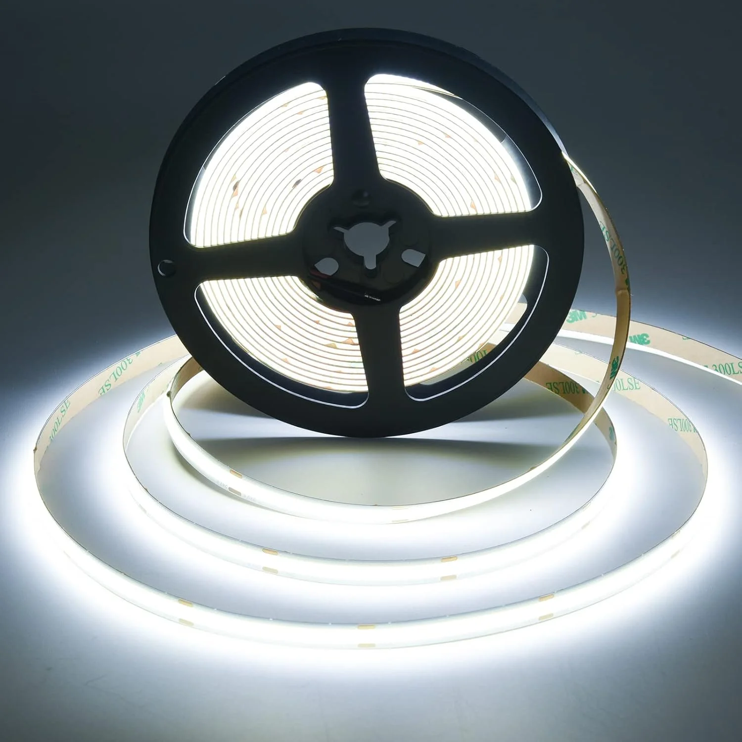 نوار LED COB سیریویی 12 ولت 5 متری، نوار چراغ LED سفید مهتابی 6000K با 480 LED در متر، CRI 90+، عرض 8 میلی متر، نور نوار LED یکنواخت و بدون نقطه برای پروژه های DIY خانه کابینت اتاق (بدون منبع تغذیه)