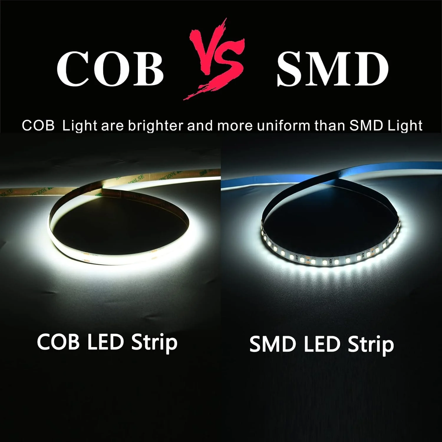 نوار LED COB سیریویی 12 ولت 5 متری، نوار چراغ LED سفید مهتابی 6000K با 480 LED در متر، CRI 90+، عرض 8 میلی متر، نور نوار LED یکنواخت و بدون نقطه برای پروژه های DIY خانه کابینت اتاق (بدون منبع تغذیه) نوار LED COB سیریویی 12 ولت 5 متری، نوار چراغ LED سفید مهتابی 6000K با 480 LED در متر، CRI 90+، عرض 8 میلی متر، نور نوار LED یکنواخت و بدون نقطه برای پروژه های DIY خانه کابینت اتاق (بدون منبع تغذیه)