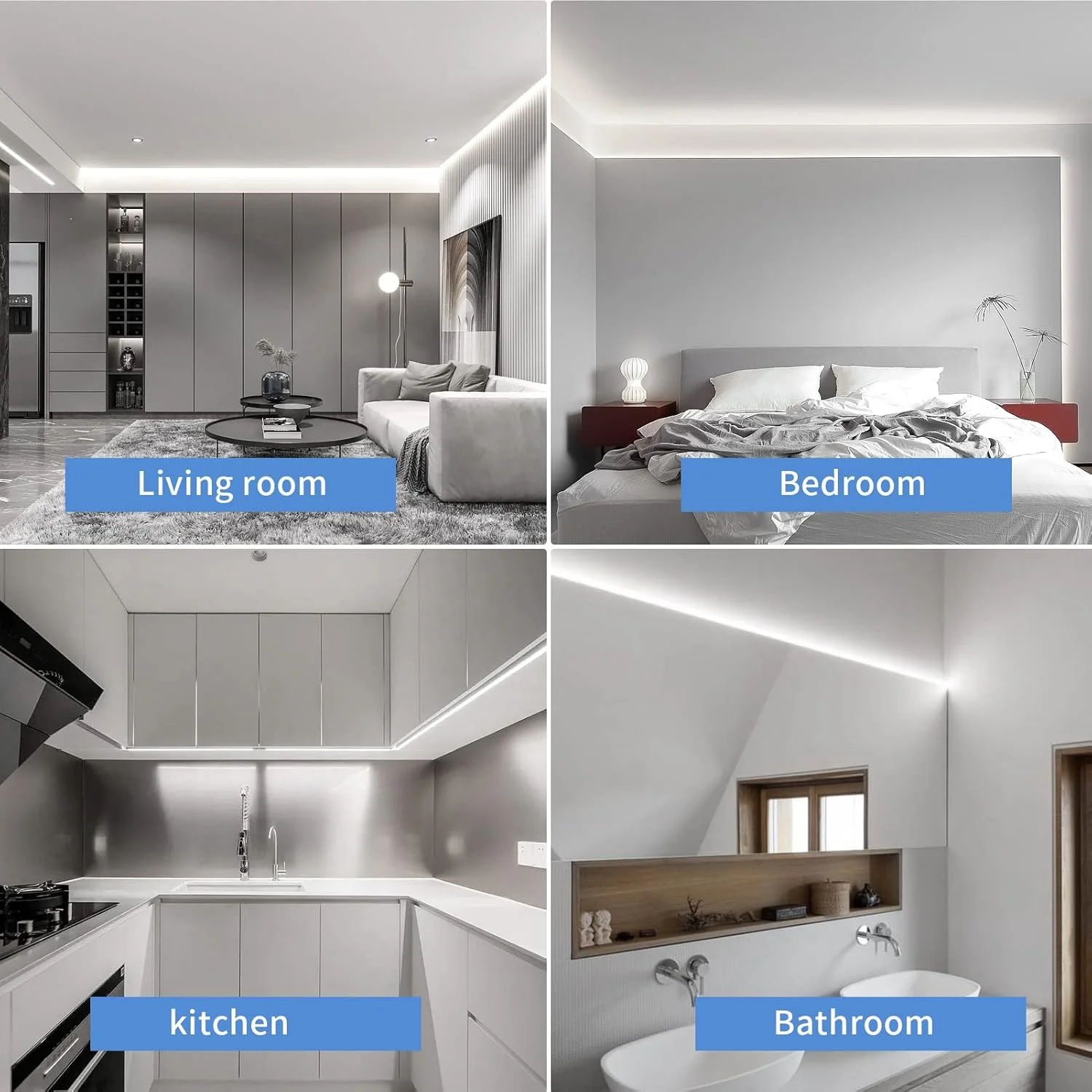 نوار LED COB سیریویی 12 ولت 5 متری، نوار چراغ LED سفید مهتابی 6000K با 480 LED در متر، CRI 90+، عرض 8 میلی متر، نور نوار LED یکنواخت و بدون نقطه برای پروژه های DIY خانه کابینت اتاق (بدون منبع تغذیه) نوار LED COB سیریویی 12 ولت 5 متری، نوار چراغ LED سفید مهتابی 6000K با 480 LED در متر، CRI 90+، عرض 8 میلی متر، نور نوار LED یکنواخت و بدون نقطه برای پروژه های DIY خانه کابینت اتاق (بدون منبع تغذیه)