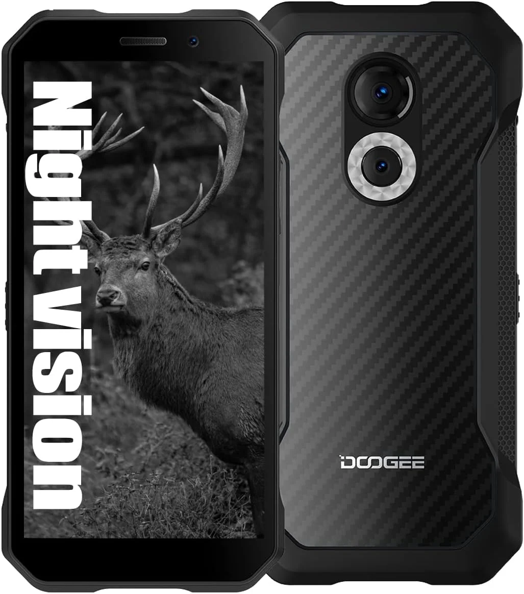 گوشی موبایل مقاوم DOOGEE S61 با اندروید 12، 6 گیگابایت رم + 64 گیگابایت حافظه داخلی + قابلیت ارتقا تا 512 گیگابایت، ضد آب، دوربین دید در شب 20 مگاپیکسل + 20 مگاپیکسل، صفحه نمایش 6.0 اینچی HD+، باتری 5180 میلی آمپر، دو سیم کارت 4G، NFC، GPS، OTG، رنگ مشکی کولار