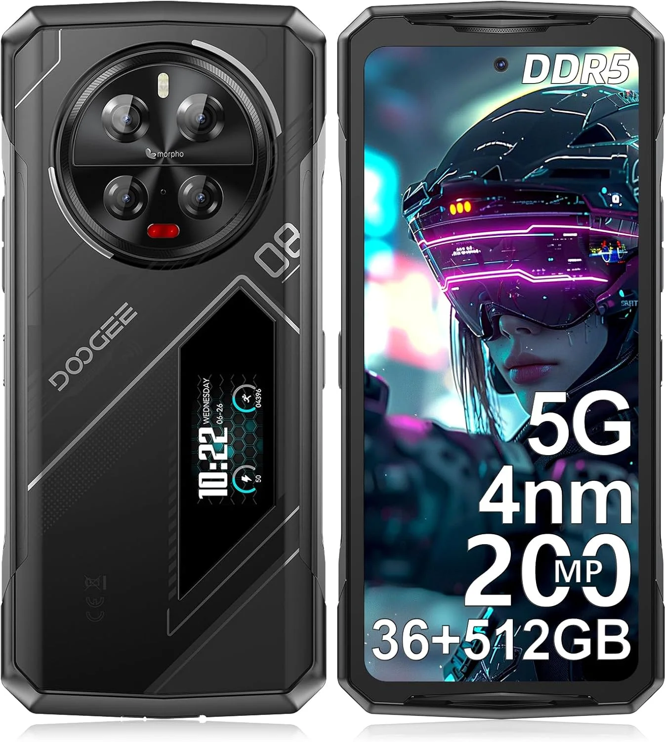 گوشی هوشمند مقاوم DOOGEE V40 Pro 5G، آنلاک شده با صفحه نمایش پشتی 1.47 اینچی، 36 گیگابایت + 512 گیگابایت/TF 2 ترابایت، گوشی مقاوم اندروید 14، باتری 8680 میلی آمپر ساعتی، 200 مگاپیکسل + 32 مگاپیکسل، صفحه نمایش 6.78 اینچی FHD+ 120 هرتز IPS، 3 اسلات کارت/بازگشایی دوگانه/NFC/WiFi6 گوشی هوشمند مقاوم DOOGEE V40 Pro 5G، آنلاک شده با صفحه نمایش پشتی 1.47 اینچی، 36 گیگابایت + 512 گیگابایت/TF 2 ترابایت، گوشی مقاوم اندروید 14، باتری 8680 میلی آمپر ساعتی، 200 مگاپیکسل + 32 مگاپیکسل، صفحه نمایش 6.78 اینچی FHD+ 120 هرتز IPS، 3 اسلات کارت/بازگشایی دوگانه/NFC/WiFi6