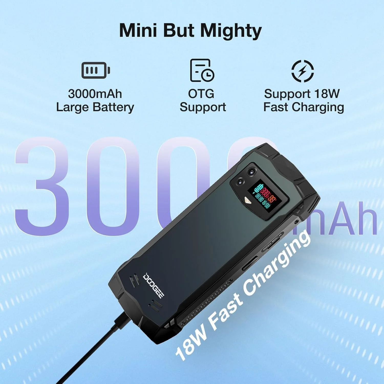 گوشی مقاوم DOOGEE S mini اندروید 13، هلیو G99 با 15 گیگابایت رم + 256 گیگابایت حافظه قابل ارتقا تا 2 ترابایت، موبایل همه کاره 4.5 اینچی QHD+ با دوربین دوگانه 50 مگاپیکسلی AI، گوشی جمع و جور 3000 میلی آمپر ساعتی، NFC/4G دو سیم کارت/شناسه چهره/اثر انگشت (مشکی) گوشی مقاوم DOOGEE S mini اندروید 13، هلیو G99 با 15 گیگابایت رم + 256 گیگابایت حافظه قابل ارتقا تا 2 ترابایت، موبایل همه کاره 4.5 اینچی QHD+ با دوربین دوگانه 50 مگاپیکسلی AI، گوشی جمع و جور 3000 میلی آمپر ساعتی، NFC/4G دو سیم کارت/شناسه چهره/اثر انگشت (مشکی)