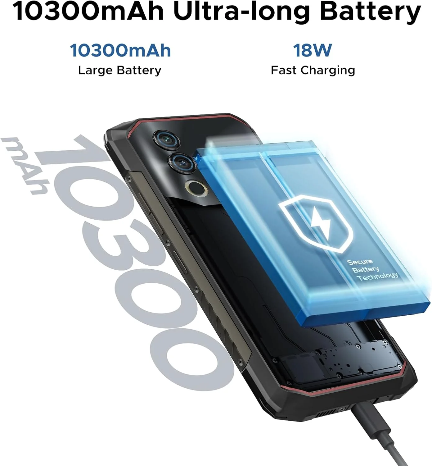 گوشی هوشمند مقاوم DOOGEE Blade10 Power، آنلاک شده، 24 گیگابایت + 256 گیگابایت/2 ترابایت، تلفن مقاوم 10300 میلی آمپر ساعتی، تلفن همراه 6.6 اینچی HD+ 90 هرتز اندروید 14، دوربین 50 مگاپیکسلی، 3 اسلات کارت/باز کردن قفل با چهره/اثر انگشت/NFC/Wi-Fi 6E/IP69K گوشی هوشمند مقاوم DOOGEE Blade10 Power، آنلاک شده، 24 گیگابایت + 256 گیگابایت/2 ترابایت، تلفن مقاوم 10300 میلی آمپر ساعتی، تلفن همراه 6.6 اینچی HD+ 90 هرتز اندروید 14، دوربین 50 مگاپیکسلی، 3 اسلات کارت/باز کردن قفل با چهره/اثر انگشت/NFC/Wi-Fi 6E/IP69K