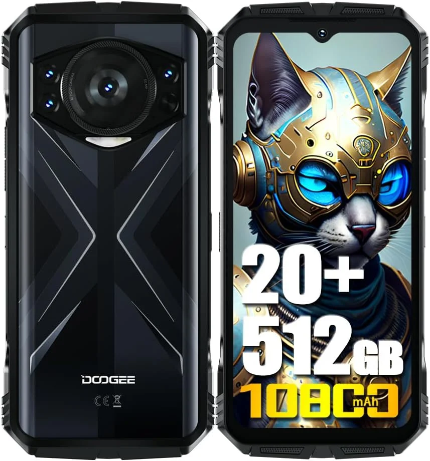 گوشی هوشمند مقاوم DOOGEE S118 اندروید 14 (2024)، 20 گیگابایت رم + 512 گیگابایت رام، 6.6 اینچ FHD+120HZ، باتری 10800 میلی آمپر ساعت/33 وات، دید در شب 50 مگاپیکسل + 12 مگاپیکسل، 4G دو سیم کارت/NFC/OTG (قرمز فلوریت)