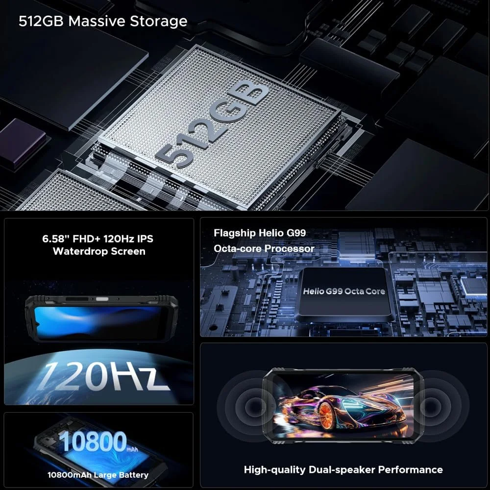 گوشی هوشمند مقاوم DOOGEE S118 اندروید 14 (2024)، 20 گیگابایت رم + 512 گیگابایت رام، 6.6 اینچ FHD+120HZ، باتری 10800 میلی آمپر ساعت/33 وات، دید در شب 50 مگاپیکسل + 12 مگاپیکسل، 4G دو سیم کارت/NFC/OTG (قرمز فلوریت) گوشی هوشمند مقاوم DOOGEE S118 اندروید 14 (2024)، 20 گیگابایت رم + 512 گیگابایت رام، 6.6 اینچ FHD+120HZ، باتری 10800 میلی آمپر ساعت/33 وات، دید در شب 50 مگاپیکسل + 12 مگاپیکسل، 4G دو سیم کارت/NFC/OTG (قرمز فلوریت)