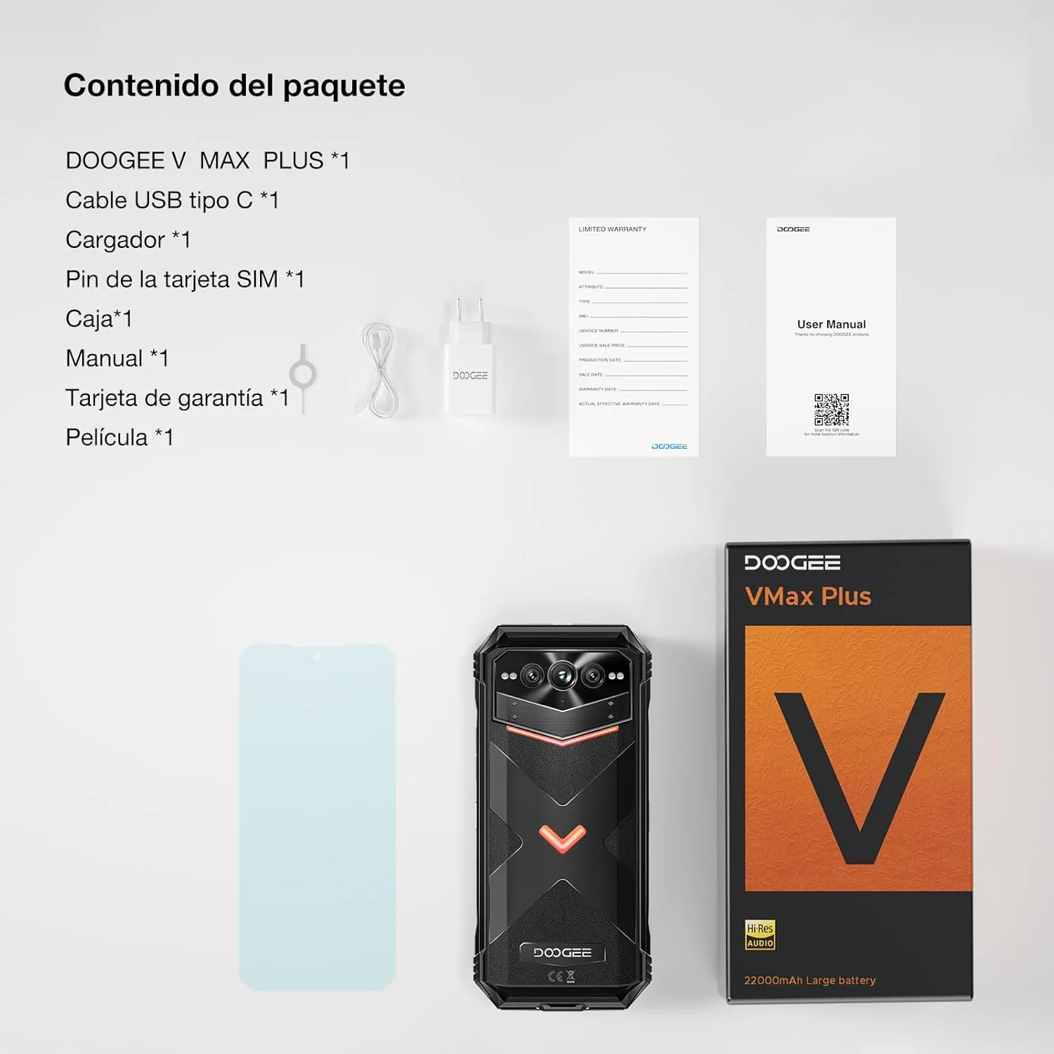 گوشی مقاوم DOOGEE V MAX Plus 5G، با 36 گیگابایت رم + 512 گیگابایت حافظه داخلی، دوربین سه گانه 200 مگاپیکسلی + دید در شب 20 مگاپیکسلی، صفحه نمایش 6.58 اینچی FHD+ 120 هرتز، باتری 22000 میلی آمپر ساعتی/33 وات، پردازنده Tenguet 7050، اندروید 14، تلفن مقاوم در برابر همه شرایط IP68/IP69K، NFC/WiFi6 (مشکی) گوشی مقاوم DOOGEE V MAX Plus 5G، با 36 گیگابایت رم + 512 گیگابایت حافظه داخلی، دوربین سه گانه 200 مگاپیکسلی + دید در شب 20 مگاپیکسلی، صفحه نمایش 6.58 اینچی FHD+ 120 هرتز، باتری 22000 میلی آمپر ساعتی/33 وات، پردازنده Tenguet 7050، اندروید 14، تلفن مقاوم در برابر همه شرایط IP68/IP69K، NFC/WiFi6 (مشکی)