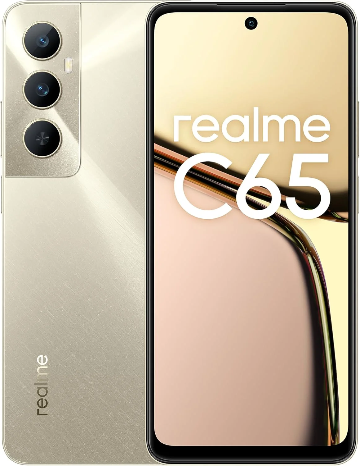 گوشی هوشمند realme c65 با حافظه 6+128 گیگابایت، دوربین 50 مگاپیکسلی AI، صفحه نمایش 6.67 اینچی با قابلیت Eye Comfort و نرخ تازه سازی 90 هرتز، شارژ سریع 45 واتی، باتری عظیم 5000 میلی آمپر ساعتی، پشتیبانی از NFC، طلایی ستاره ای