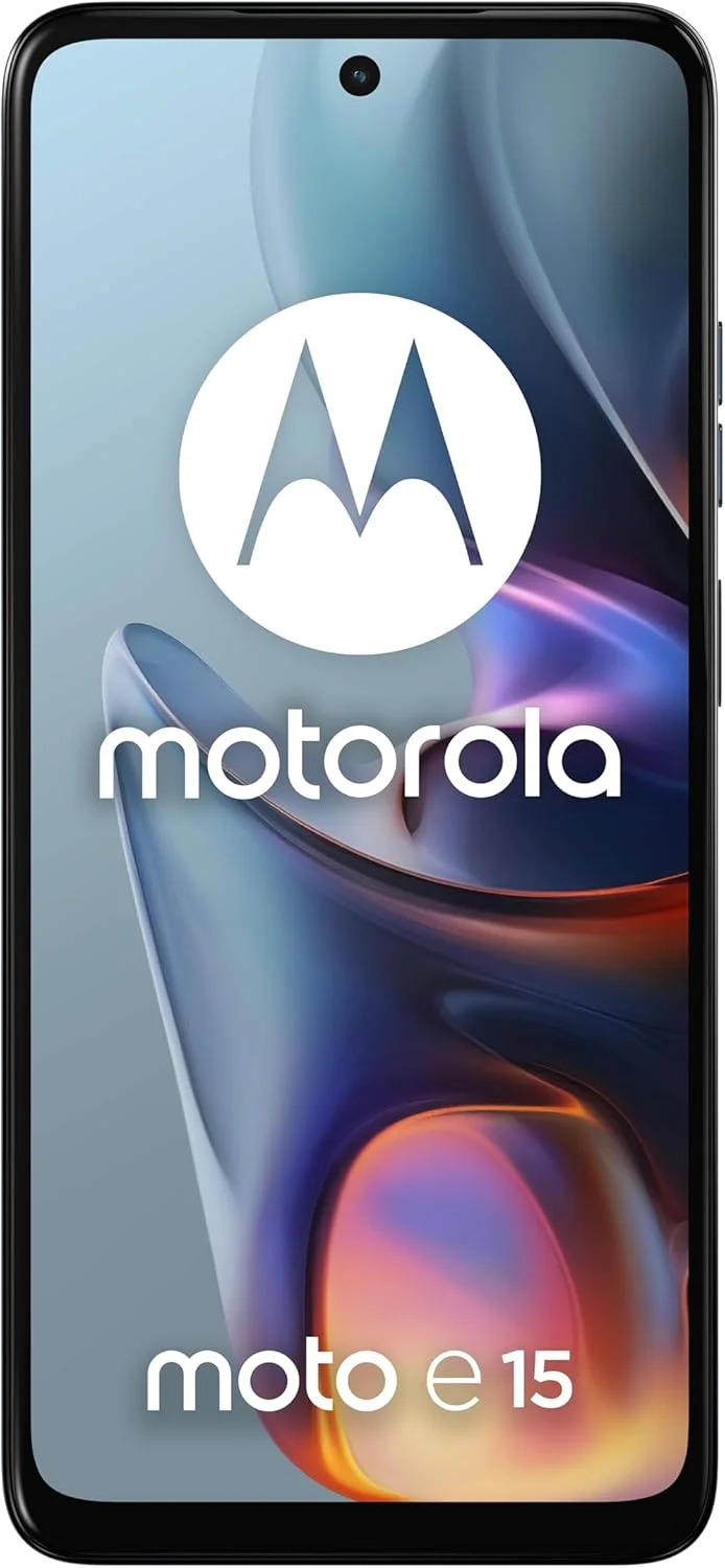 گوشی موبایل موتورولا Moto E15 دو سیم کارت 64 گیگابایت ROM + 2 گیگابایت RAM (فقط GSM | بدون CDMA) کارخانه آنلاک شده 4G/LTE (آبی مه آلود) - نسخه بین المللی