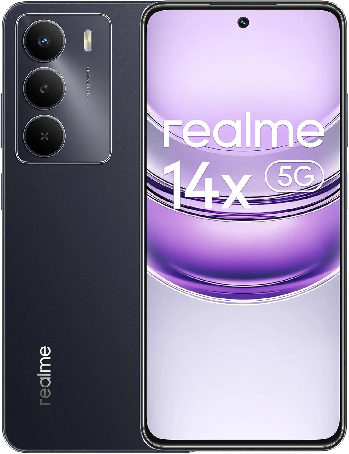 گوشی هوشمند Realme 14x دو سیم کارت 128 گیگابایت رام + 6 گیگابایت رم (فقط GSM | بدون CDMA) نسخه بین المللی آنلاک کارخانه ای 5G (مشکی کربنی)