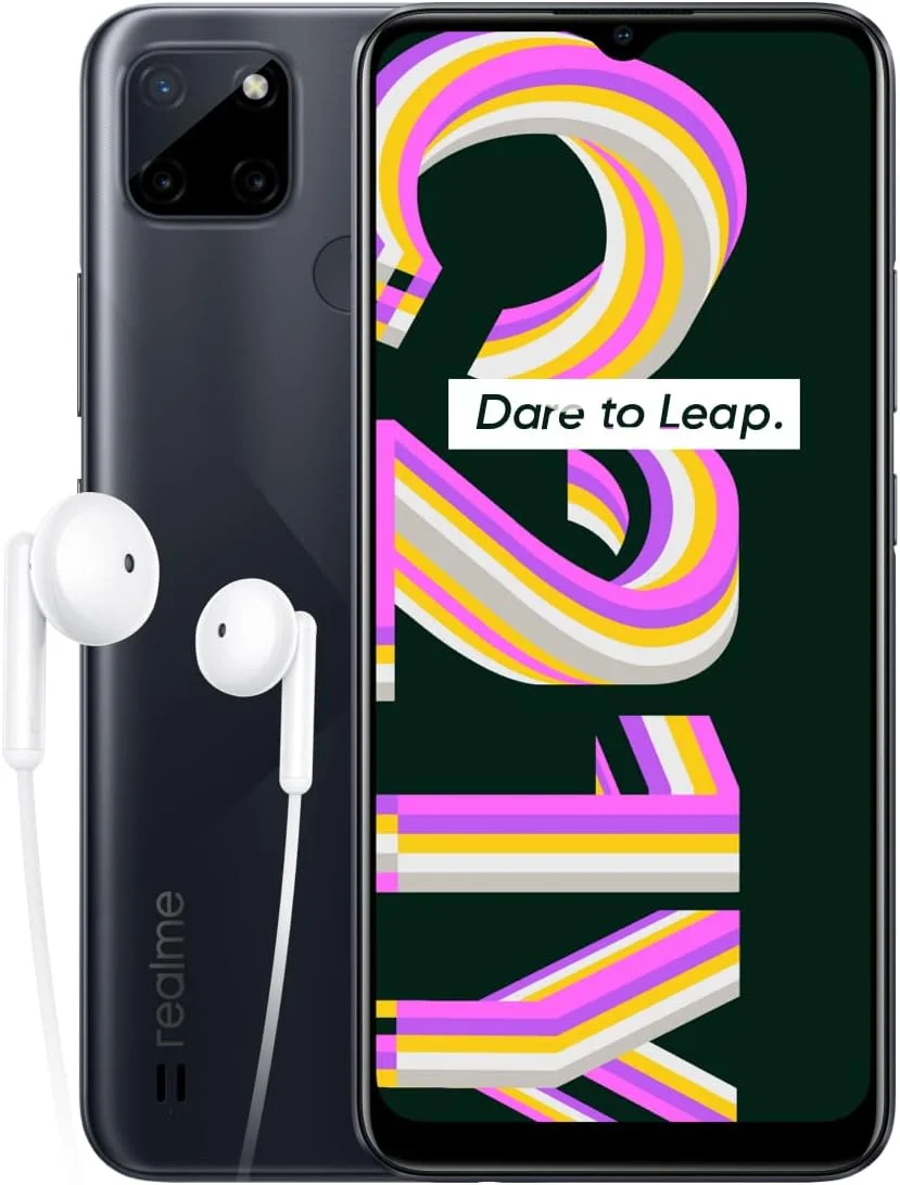 گوشی موبایل Realme C21Y دو سیم کارت 32 گیگابایت حافظه داخلی + 3 گیگابایت رم (فقط GSM | بدون CDMA) نسخه بین المللی آنلاک شده کارخانه ای 4G/LTE (مشکی ضربدری)