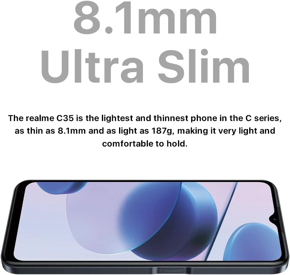 گوشی موبایل ریلمی C35، 4+64 گیگابایت، مشکی درخشان، 4G، بدون سیم کارت و آنلاک شده، دوربین سه گانه 50 مگاپیکسلی AI، صفحه نمایش 16.7 سانتی متری (6.6 اینچی) FHD، فوق العاده باریک 8.1 میلی متری، باتری 5000 میلی آمپر ساعتی + گارانتی انگلستان گوشی موبایل ریلمی C35، 4+64 گیگابایت، مشکی درخشان، 4G، بدون سیم کارت و آنلاک شده، دوربین سه گانه 50 مگاپیکسلی AI، صفحه نمایش 16.7 سانتی متری (6.6 اینچی) FHD، فوق العاده باریک 8.1 میلی متری، باتری 5000 میلی آمپر ساعتی + گارانتی انگلستان